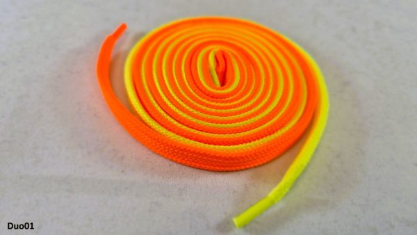 Polyester shoelaces TYPE Flat DuoMix