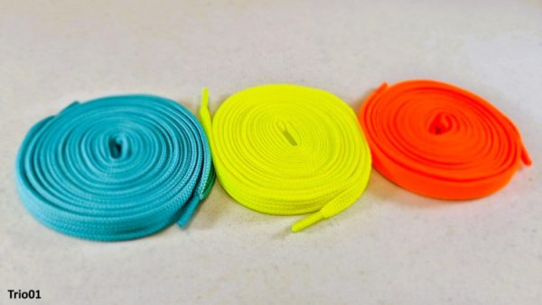 Polyester shoelaces TYPE Flat Trio